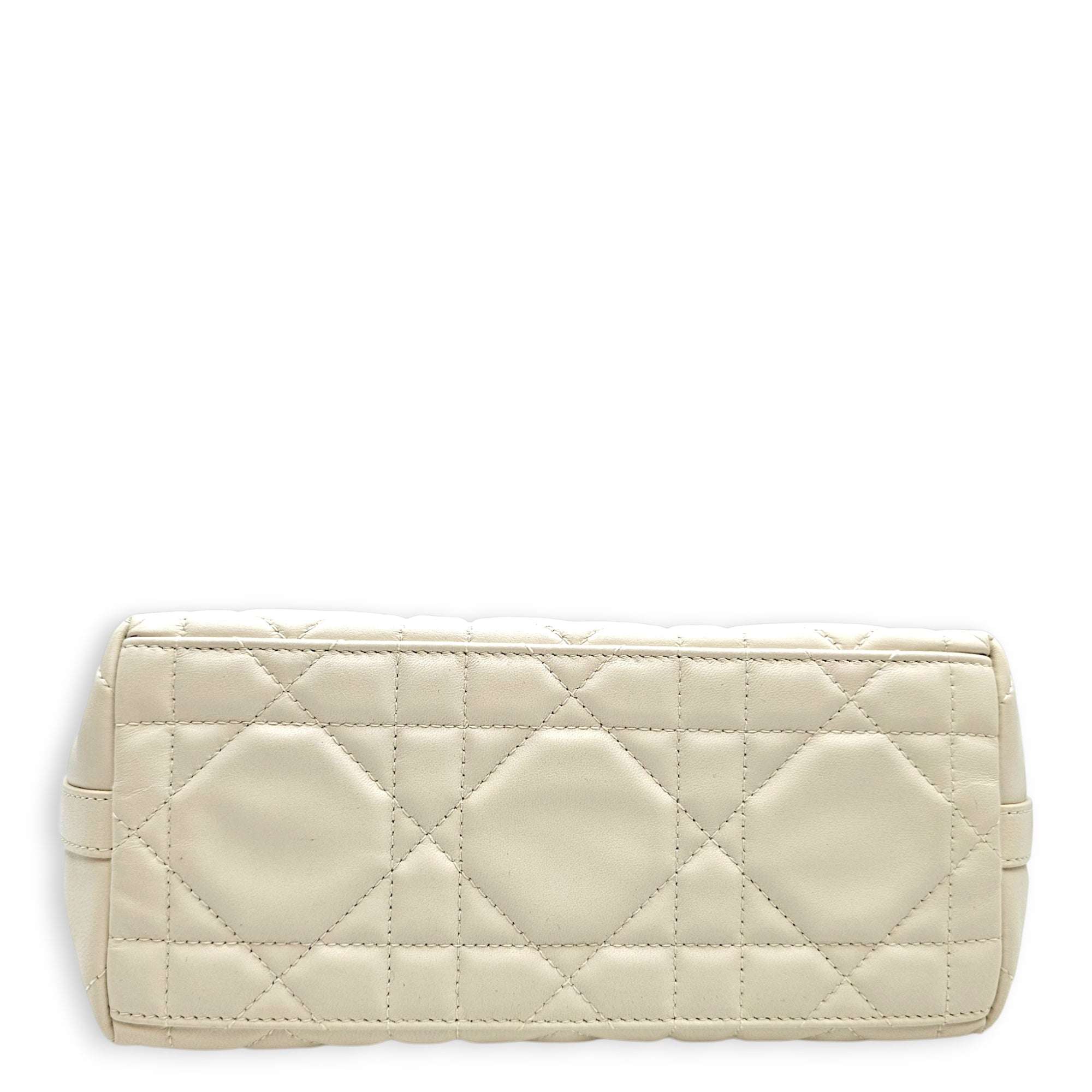 Diorstar hobo 29cm White Shoulder Bag in Lambskin Gold hardware CL2608-22784 6