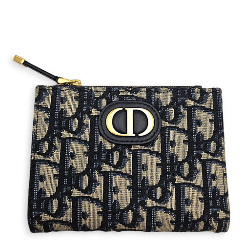 30 Montaigne Dahlia Blue Wallet in Canvas Gold hardware CL2608-22785 1