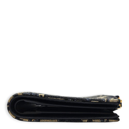 30 Montaigne Dahlia Blue Wallet in Canvas Gold hardware CL2608-22785 4