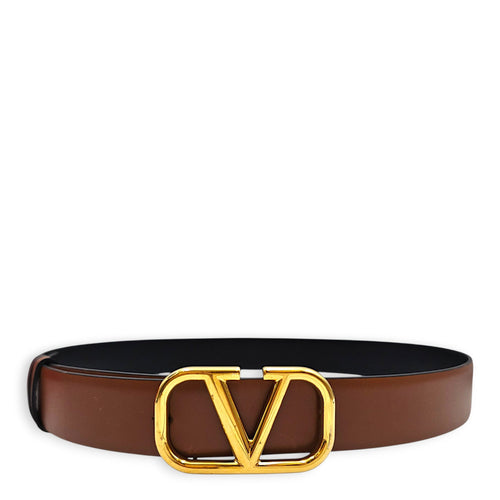 Garavani V Logo 75 Brown Belt in Calfskin Gold hardware CL2608-22787 1