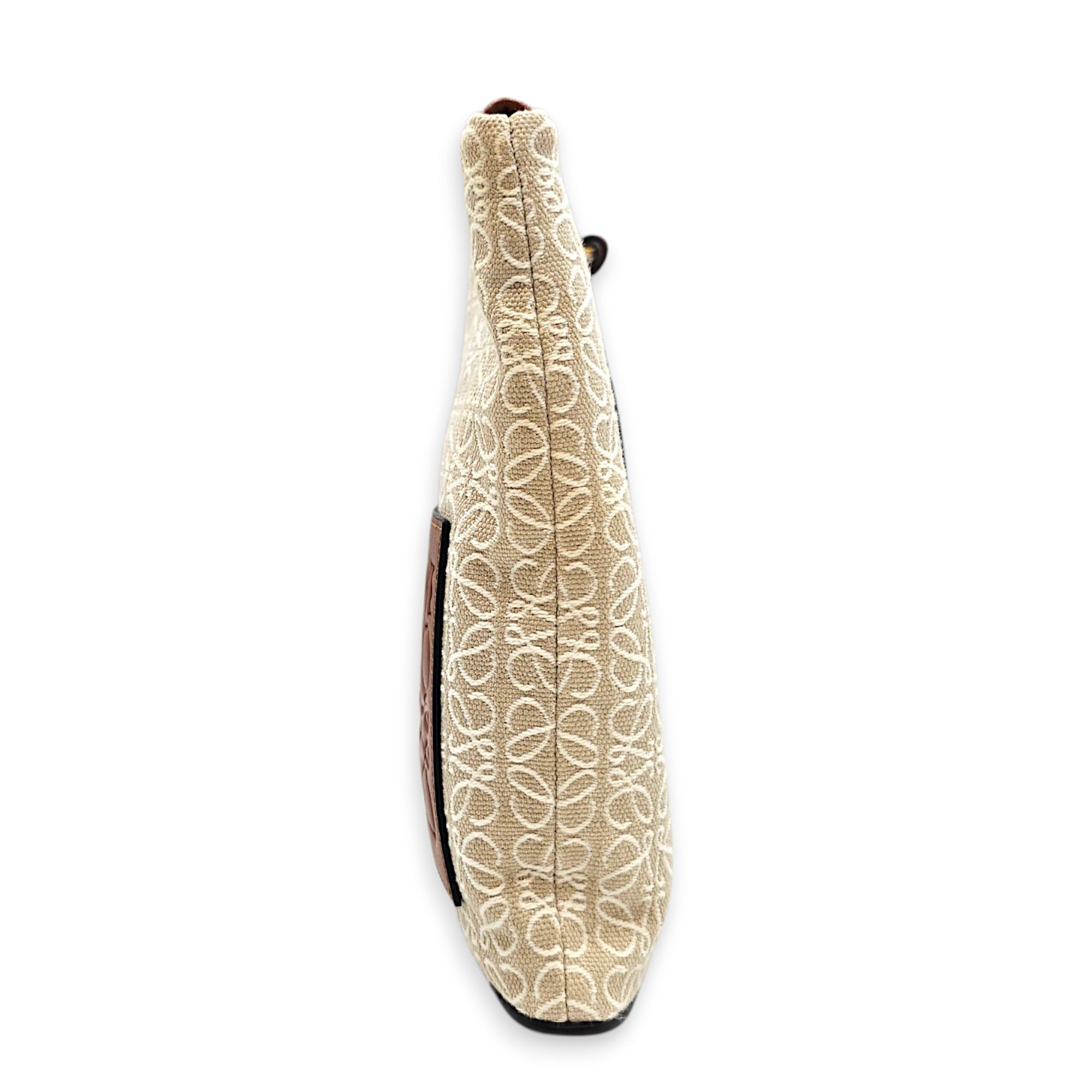 Anagram Oblong Beige Clutch in Canvas Gold hardware CL2608-22788 3