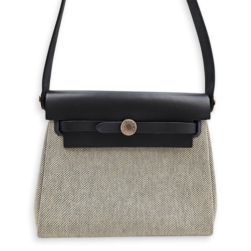 Herbag Mini Ardoise/Ecru-ardoise in Vache Hunter/Toile Palladium hardware CL2608-22792 1
