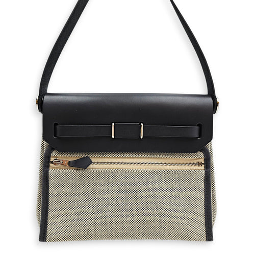 Herbag Mini Ardoise/Ecru-ardoise in Vache Hunter/Toile Palladium hardware CL2608-22792 2