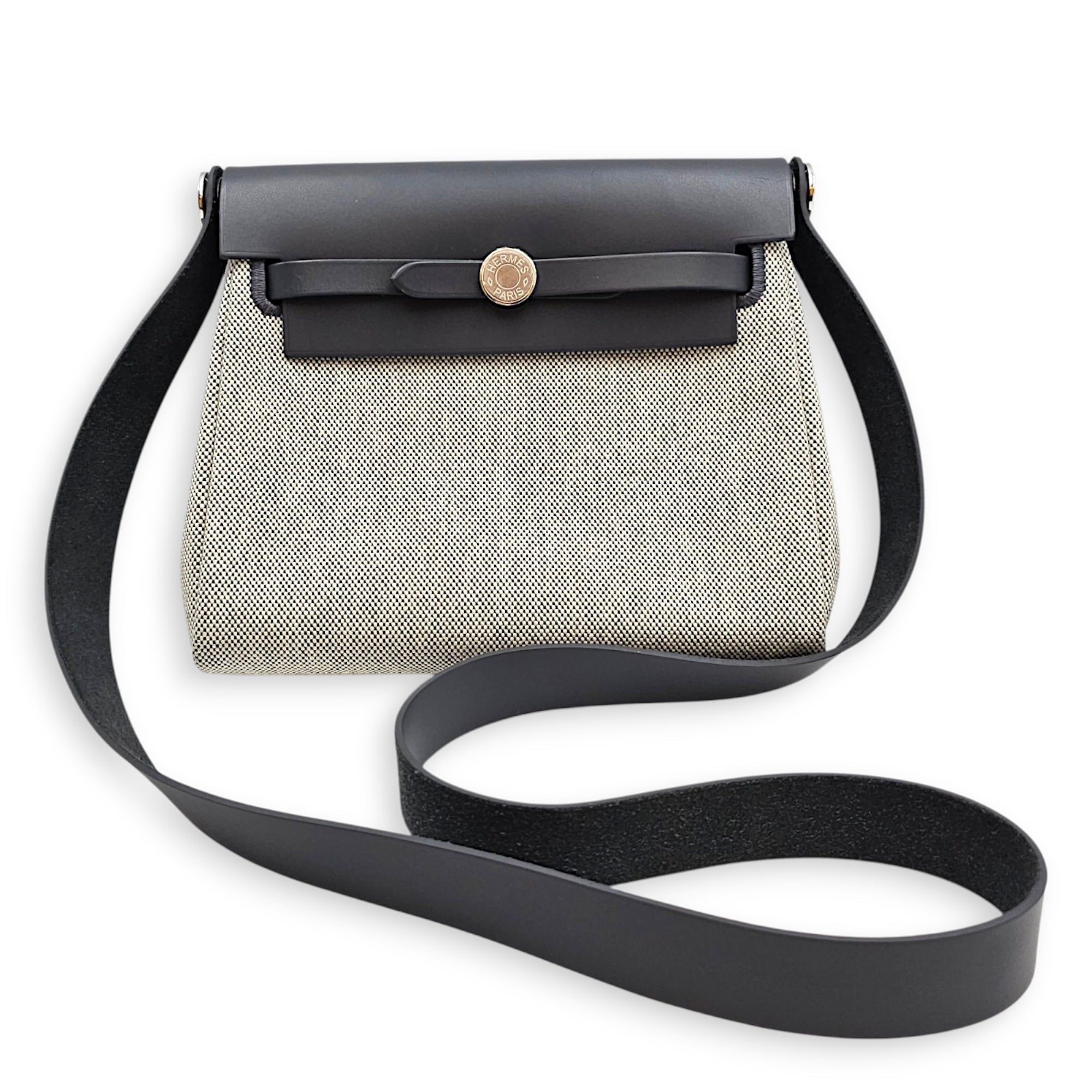 Herbag Mini Ardoise/Ecru-ardoise in Vache Hunter/Toile Palladium hardware CL2608-22792 7