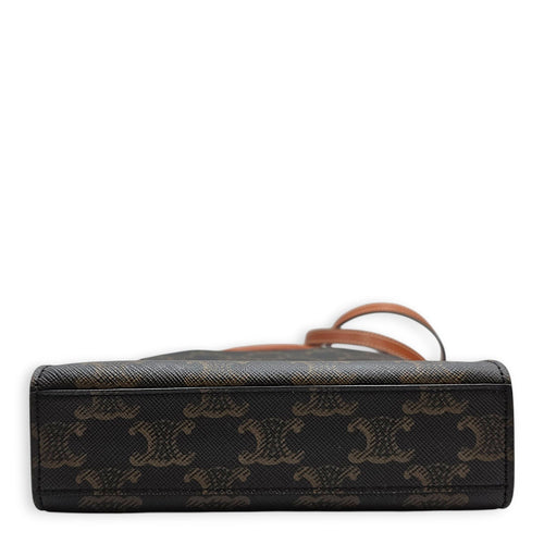 Cabas Vertical Mini Brown Crossbody Bag in Canvas Gold hardware CL2608-22793 5