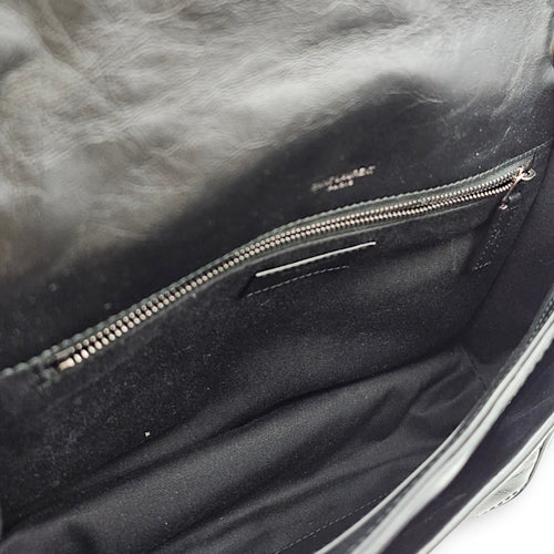Niki Medium Black Shoulder Bag in Distressed Leather Silver hardware CL2608-22794 6