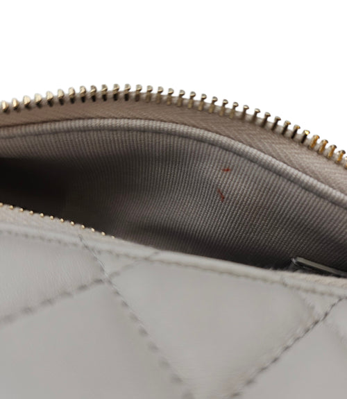 25C Quilted Hobo Grey Top Handle Bag in Calfskin Gold hardware