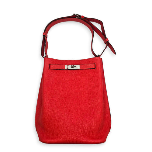 SoKelly 22 Rouge pivoine in Togo Palladium hardware CL2608-22799 1