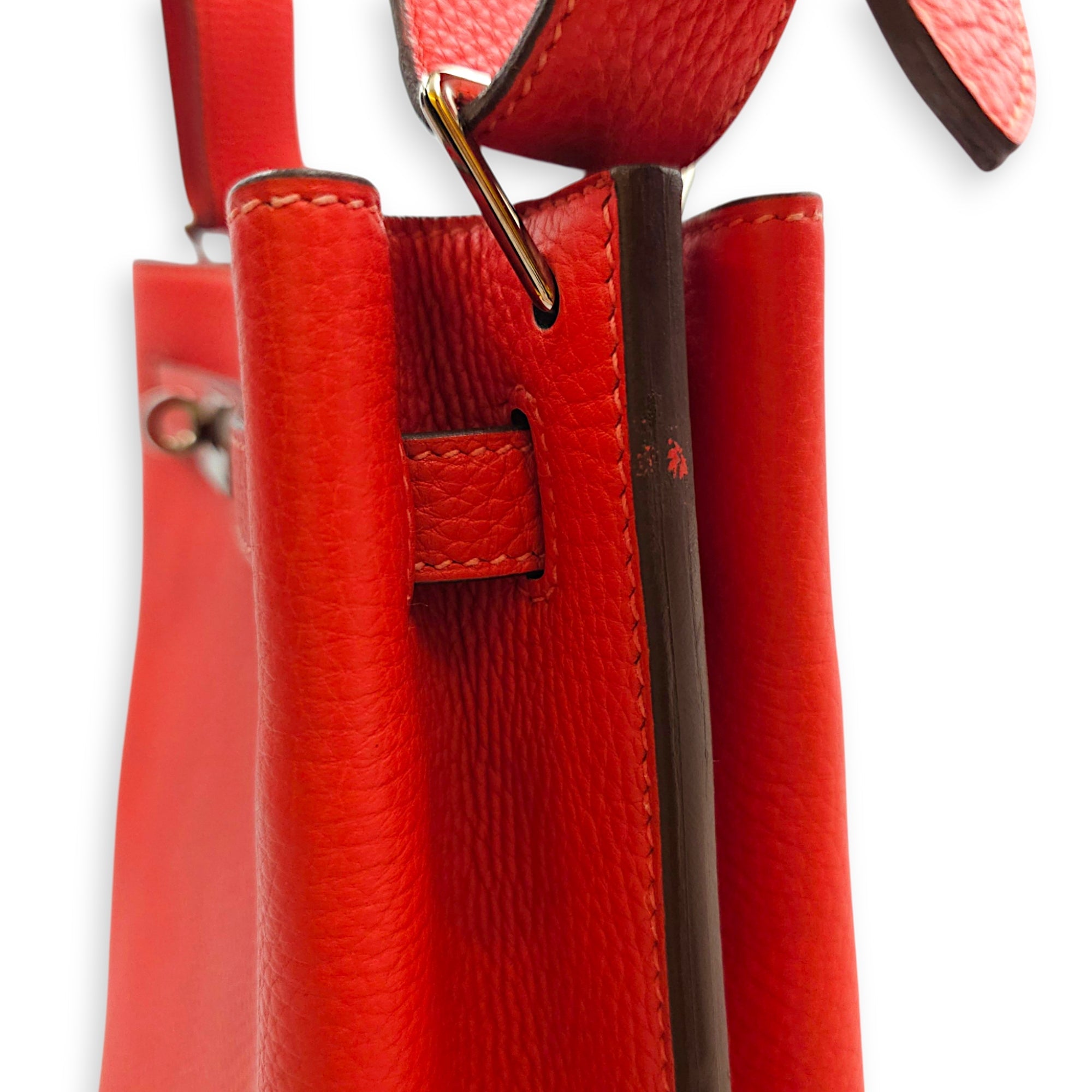 SoKelly 22 Rouge pivoine in Togo Palladium hardware CL2608-22799 10