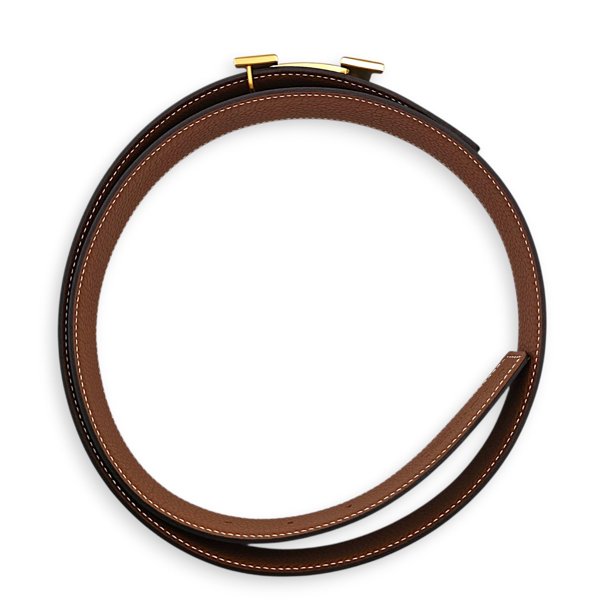 H Stripe Belt Buckle  32mm by 90cm Gold/Black Belt in Togo/Box Gold hardware CL2608-22802 3