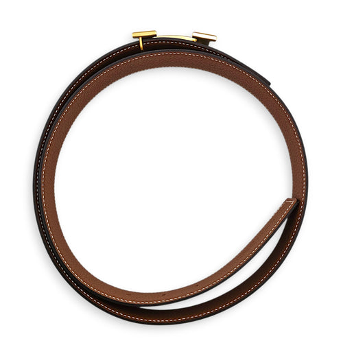 H Stripe Belt Buckle  32mm by 90cm Gold/Black Belt in Togo/Box Gold hardware CL2608-22802 3