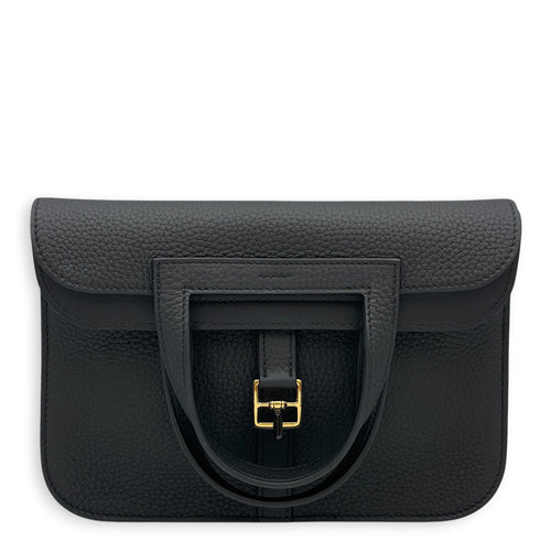 Halzan 25 Black in Clemence Gold hardware CL2608-22823 1