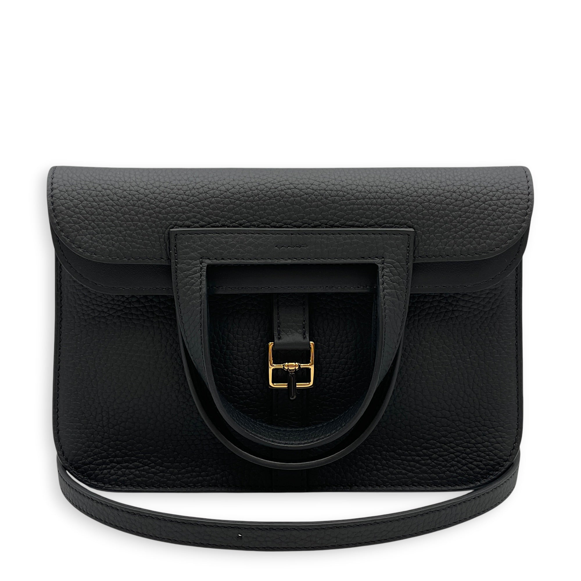 Halzan 25 Black in Clemence Gold hardware CL2608-22823 3