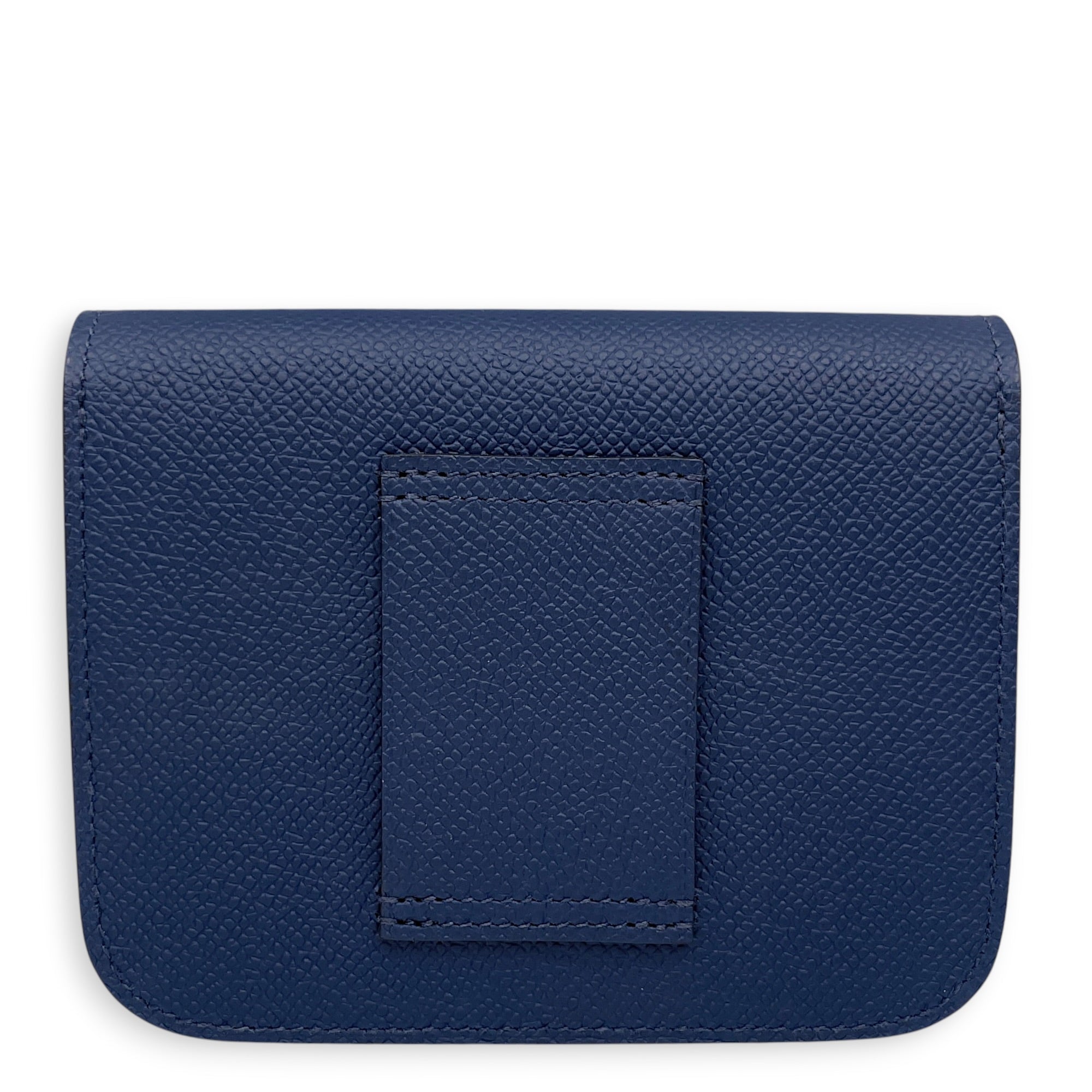 Constance Slim Navy Blue Wallet in Epsom Gold hardware CL2608-22825 2