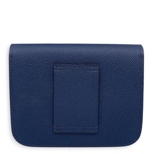 Constance Slim Navy Blue Wallet in Epsom Gold hardware CL2608-22825 2