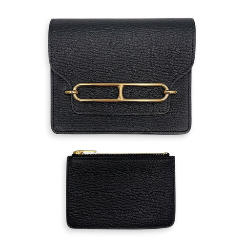 Roulis Slim Black Wallet in Chevre Mysore Permabrass hardware CL2608-22826 3