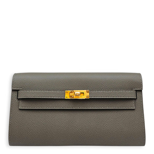 Kelly To Go Gris misty Wallet in Epsom Gold hardware CL2608-22827 1