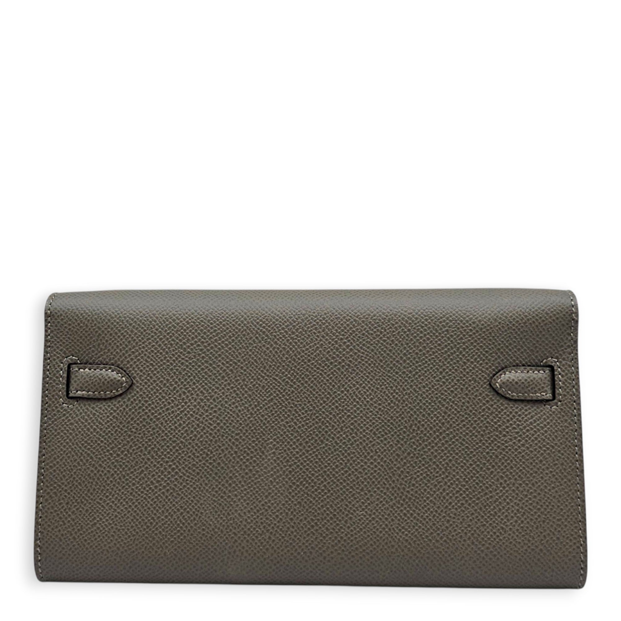 Kelly To Go Gris misty Wallet in Epsom Gold hardware CL2608-22827 2