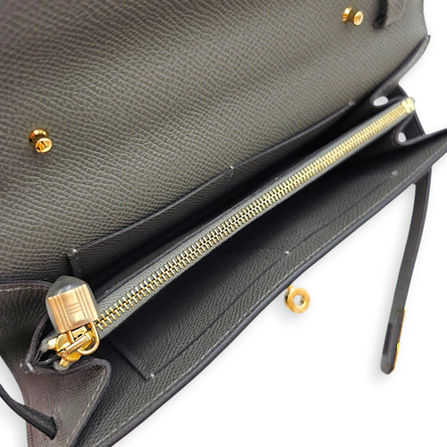 Kelly To Go Gris misty Wallet in Epsom Gold hardware CL2608-22827 3