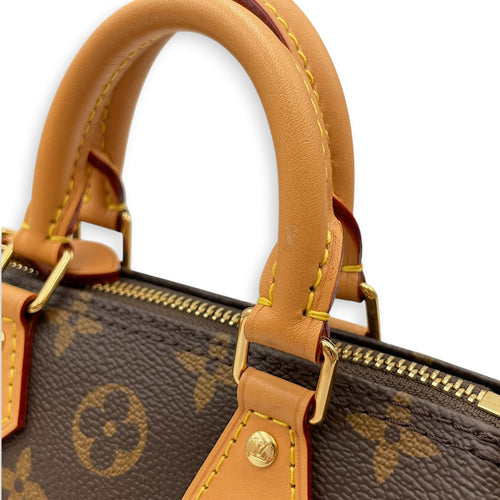 Nano speedy Brown Crossbody Bag in Canvas Gold hardware CL2608-22834 9
