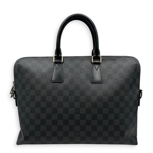 Damier Graphite Porte Documents Jour 40 Grey Shoulder Bag in Canvas Silver hardware