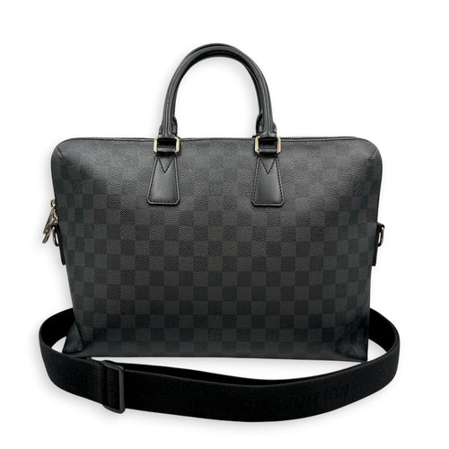 Damier Graphite Porte Documents Jour 40cm Grey Shoulder Bag in Canvas Silver hardware