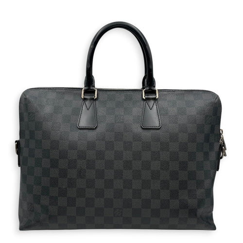 Damier Graphite Porte Documents Jour 40 Grey Shoulder Bag in Canvas Silver hardware