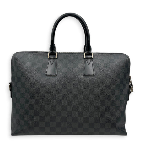 Damier Graphite Porte Documents Jour 40cm Grey Shoulder Bag in Canvas Silver hardware