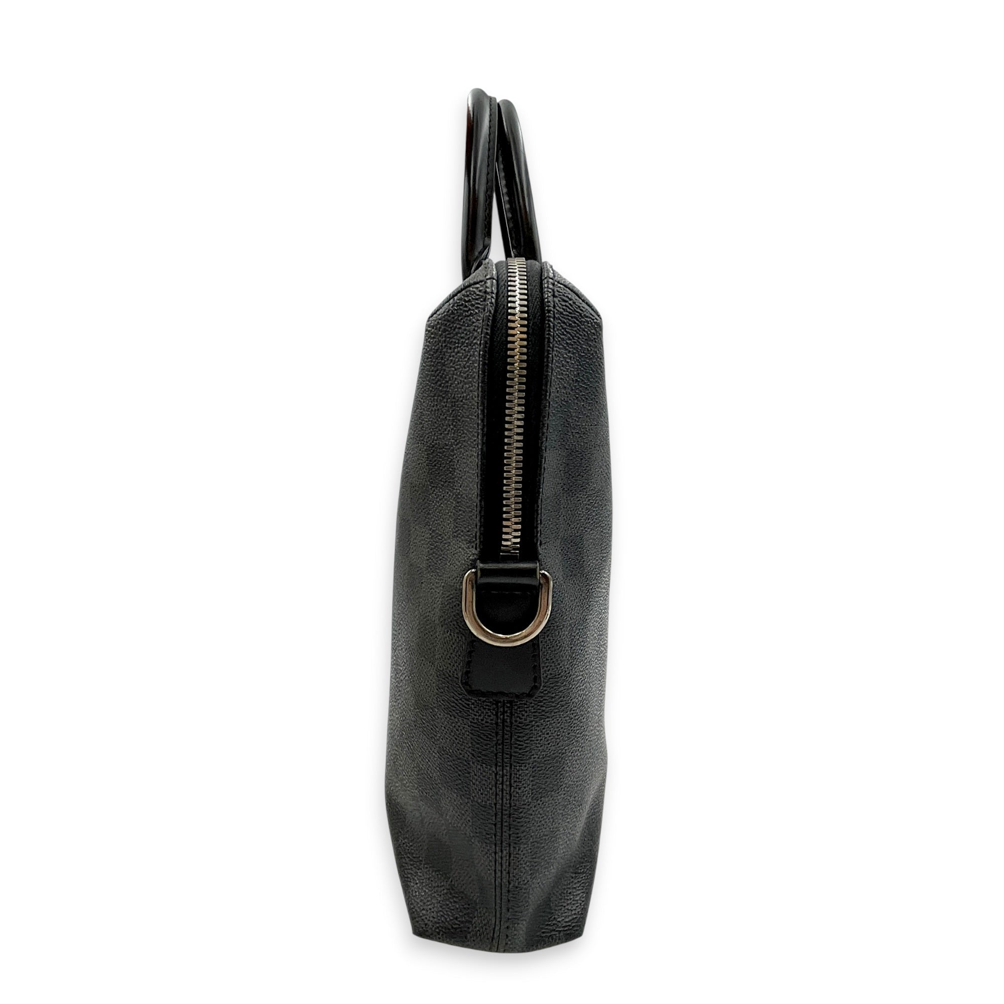 Damier Graphite Porte Documents Jour 40cm Grey Shoulder Bag in Canvas Silver hardware