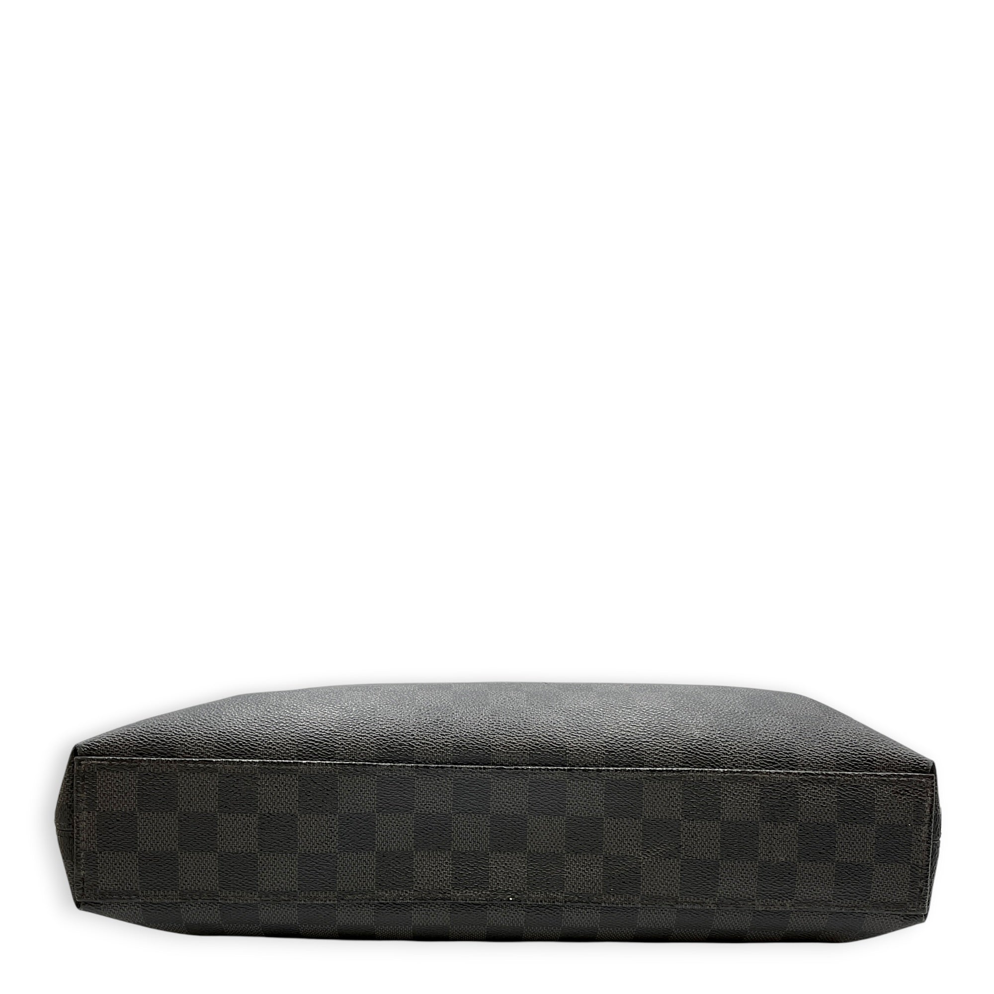 Damier Graphite Porte Documents Jour 40cm Grey Shoulder Bag in Canvas Silver hardware