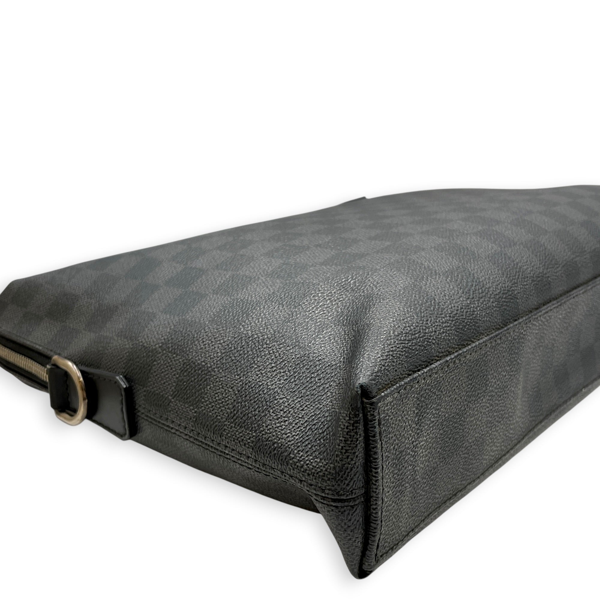 Damier Graphite Porte Documents Jour 40cm Grey Shoulder Bag in Canvas Silver hardware