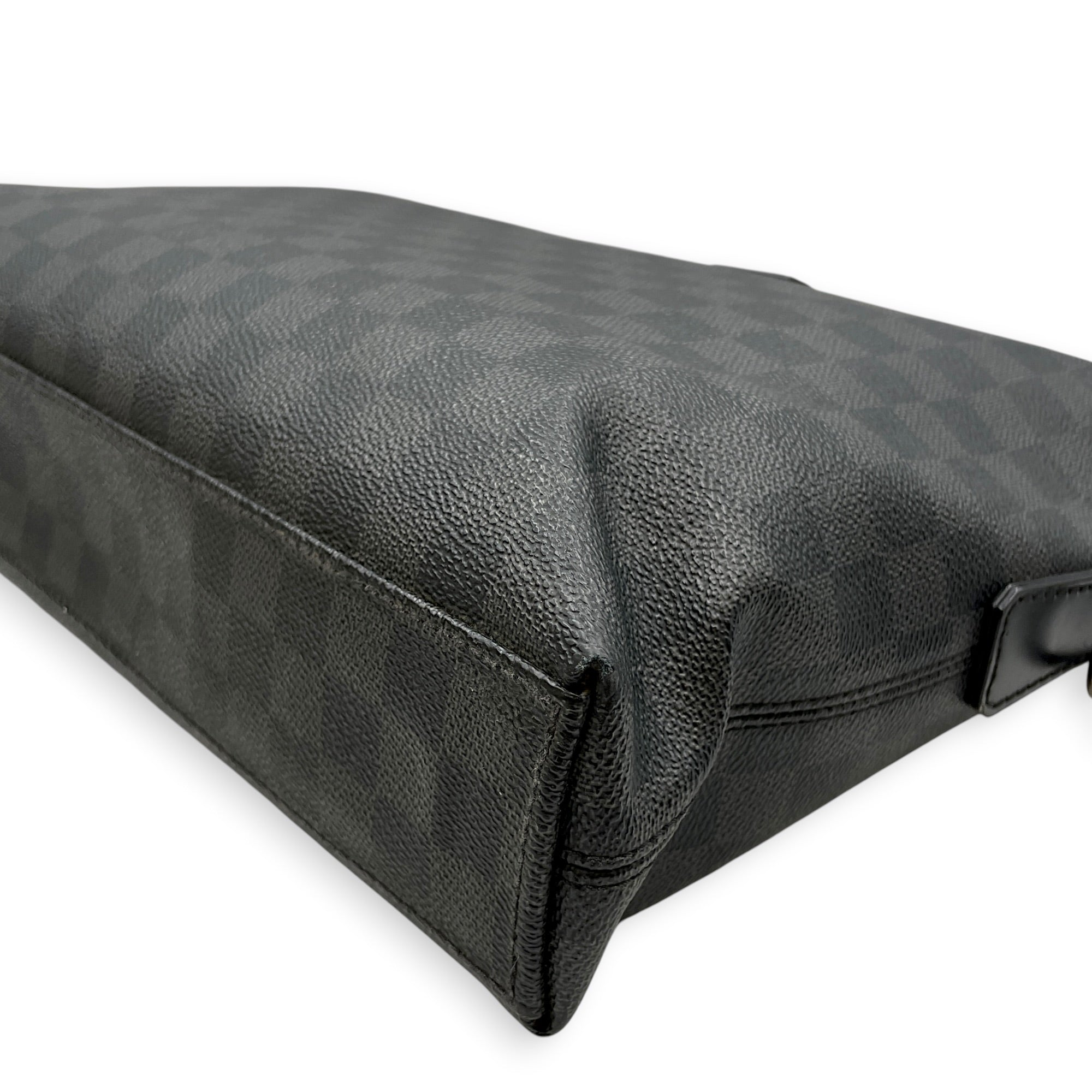 Damier Graphite Porte Documents Jour 40cm Grey Shoulder Bag in Canvas Silver hardware
