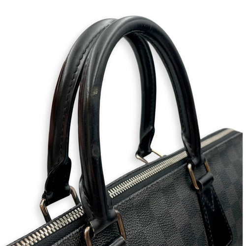 Damier Graphite Porte Documents Jour 40cm Grey Shoulder Bag in Canvas Silver hardware