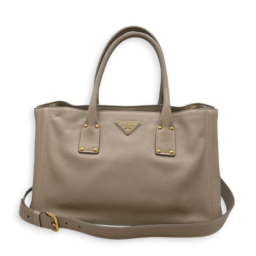 Vitello Daino GM Grey Tote Bag in Calfskin Gold hardware CL2608-22837 12