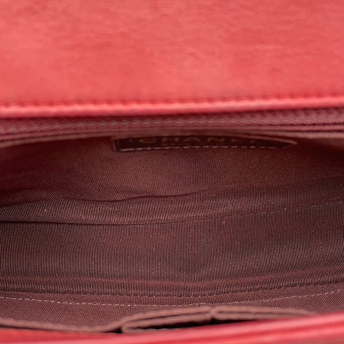 Happy Stitch Flap 25cm Red Shoulder Bag in Calfskin Gold hardware CL2608-22838 8