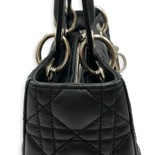 Lady Dior 25cm Black Shoulder Bag in Lambskin Silver hardware CL2608-22839 11