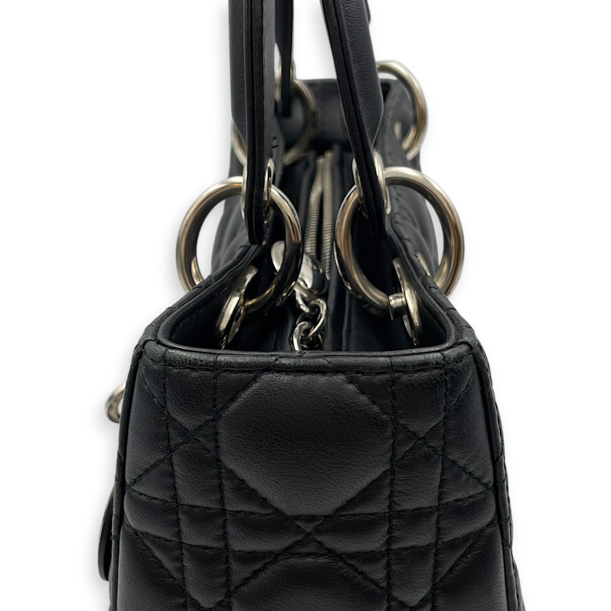 Lady Dior 25cm Black Shoulder Bag in Lambskin Silver hardware CL2608-22839 12