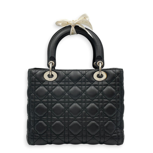 Lady Dior 25cm Black Shoulder Bag in Lambskin Silver hardware CL2608-22839 2