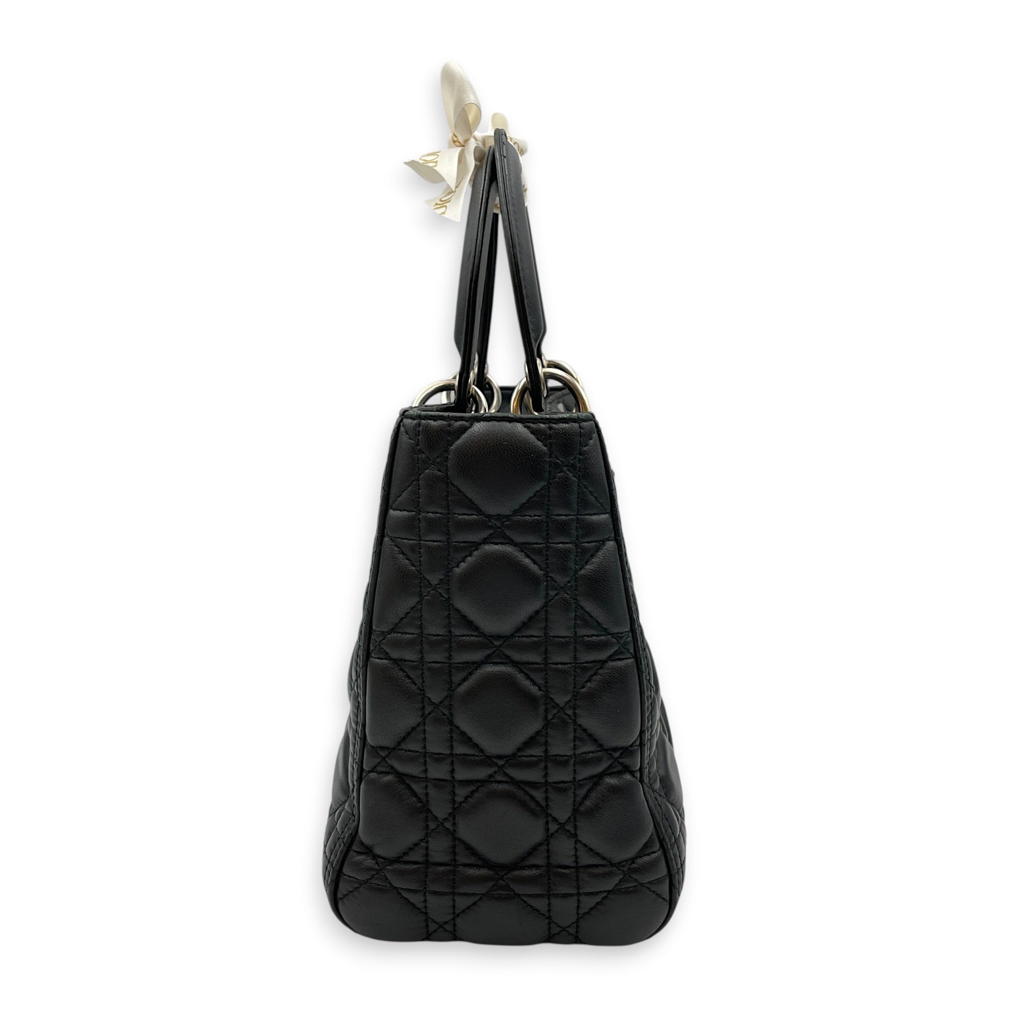 Lady Dior 25cm Black Shoulder Bag in Lambskin Silver hardware CL2608-22839 3