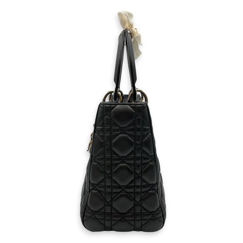 Lady Dior 25cm Black Shoulder Bag in Lambskin Silver hardware CL2608-22839 4