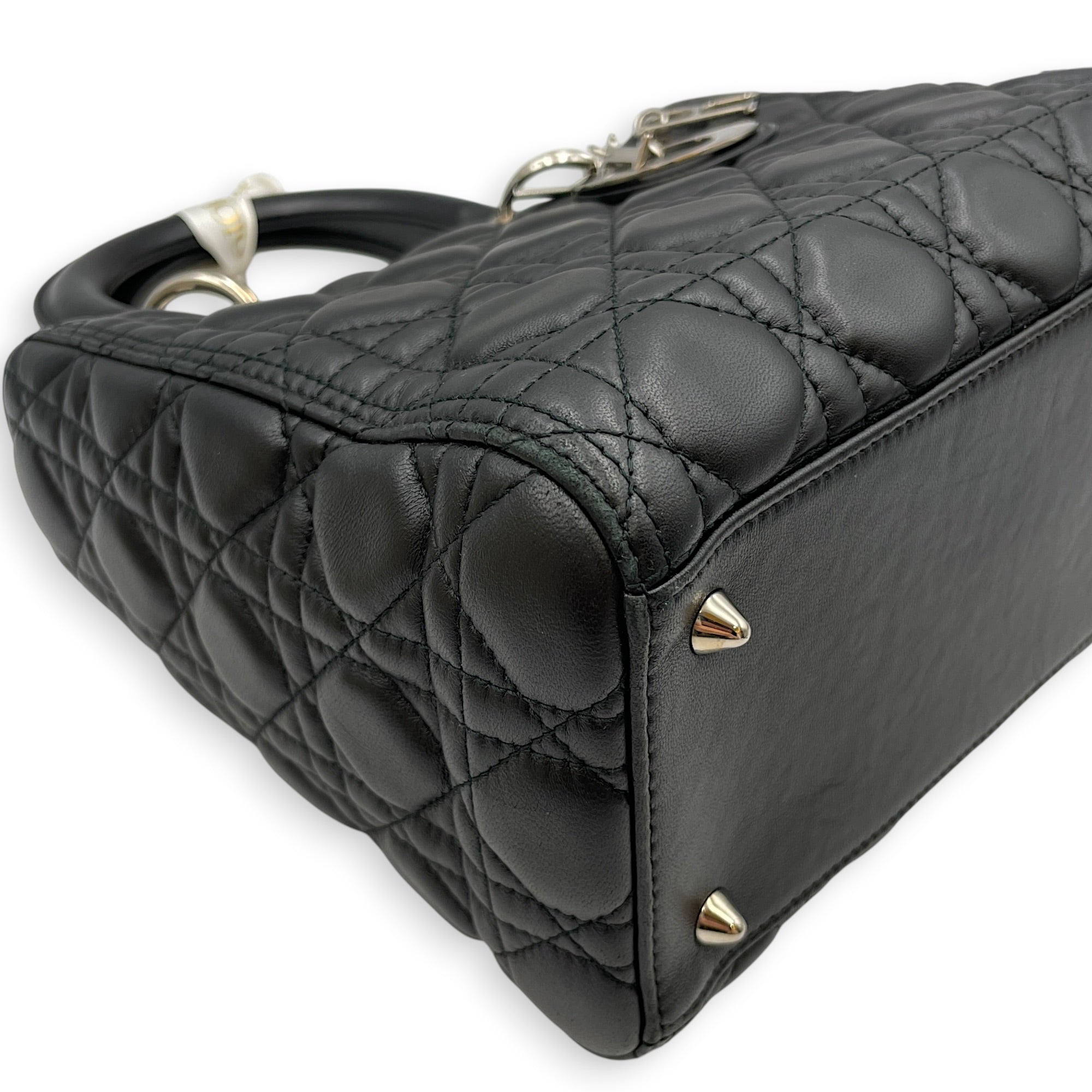 Lady Dior 25cm Black Shoulder Bag in Lambskin Silver hardware CL2608-22839 6