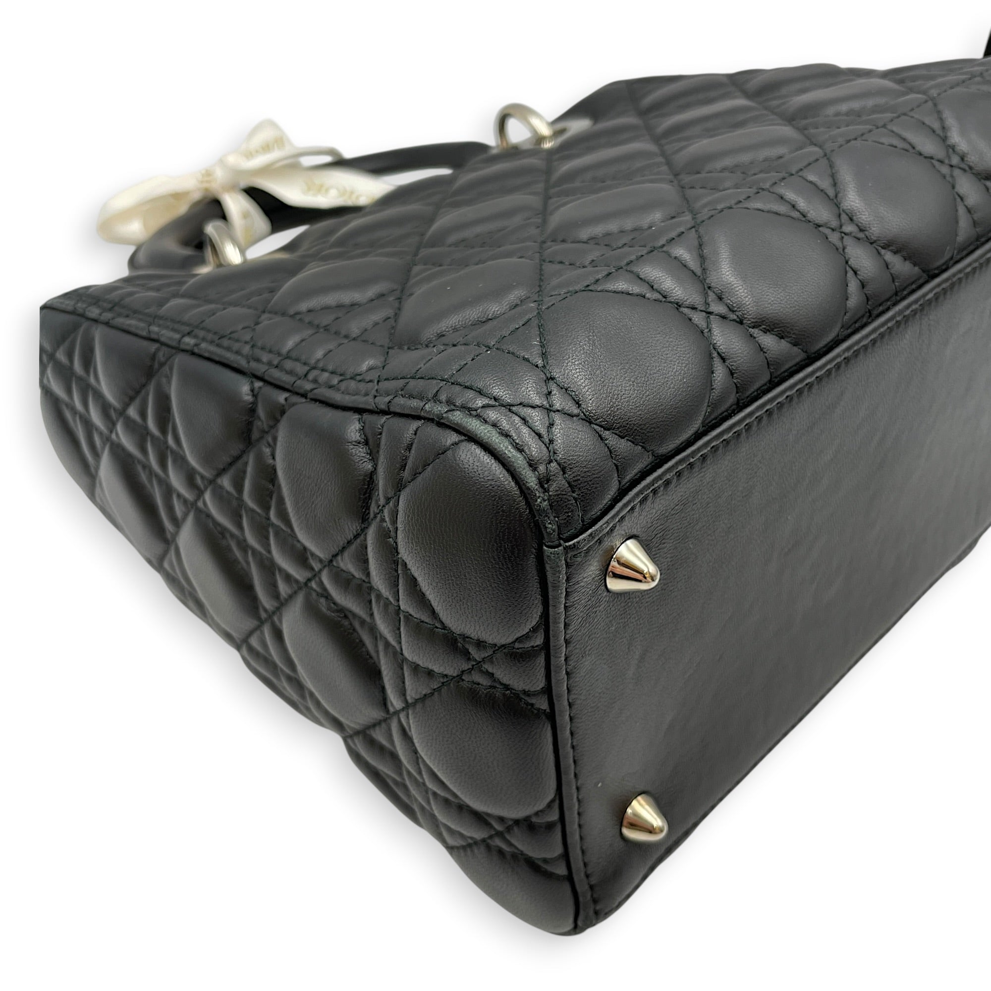 Lady Dior 25cm Black Shoulder Bag in Lambskin Silver hardware CL2608-22839 7
