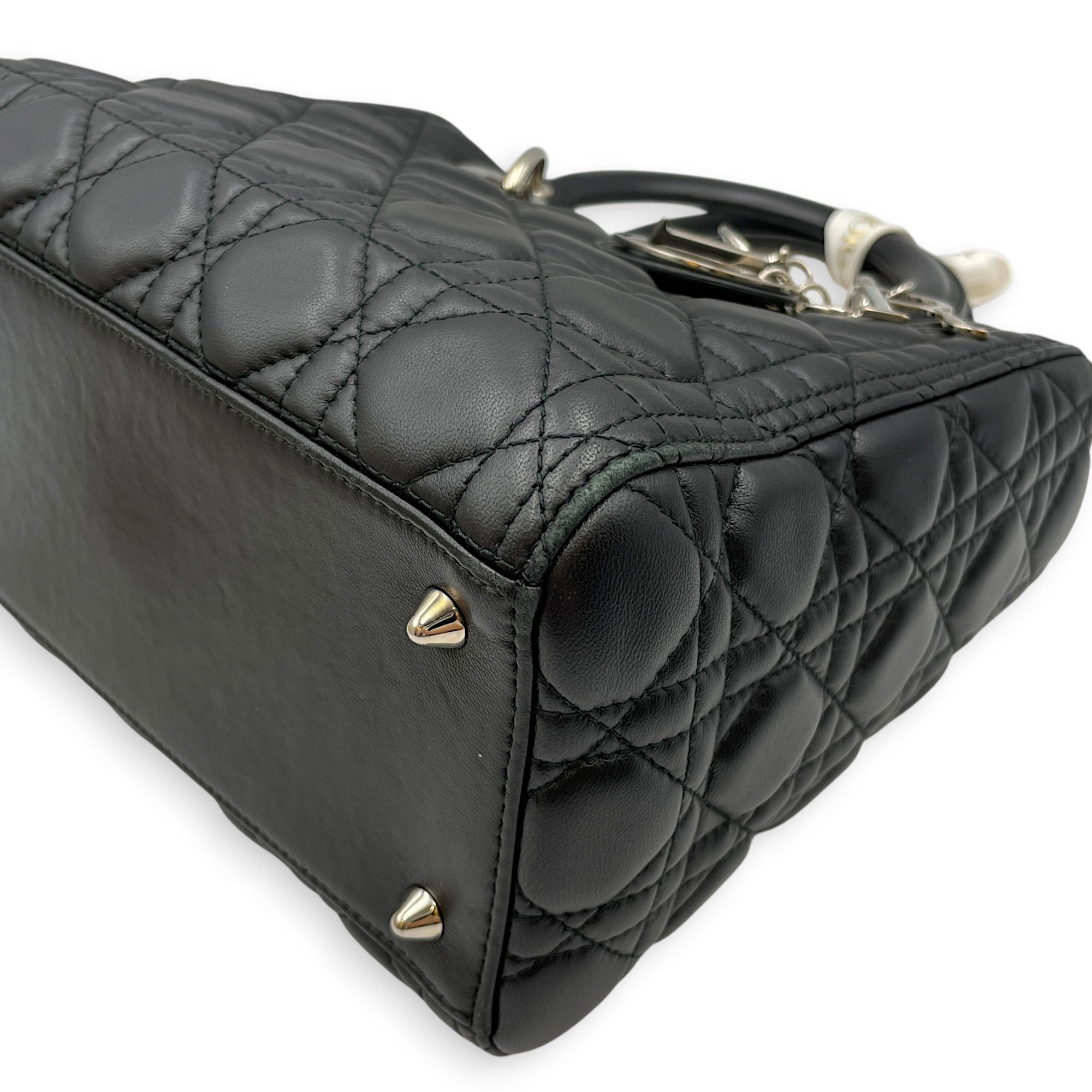 Lady Dior 25cm Black Shoulder Bag in Lambskin Silver hardware CL2608-22839 8