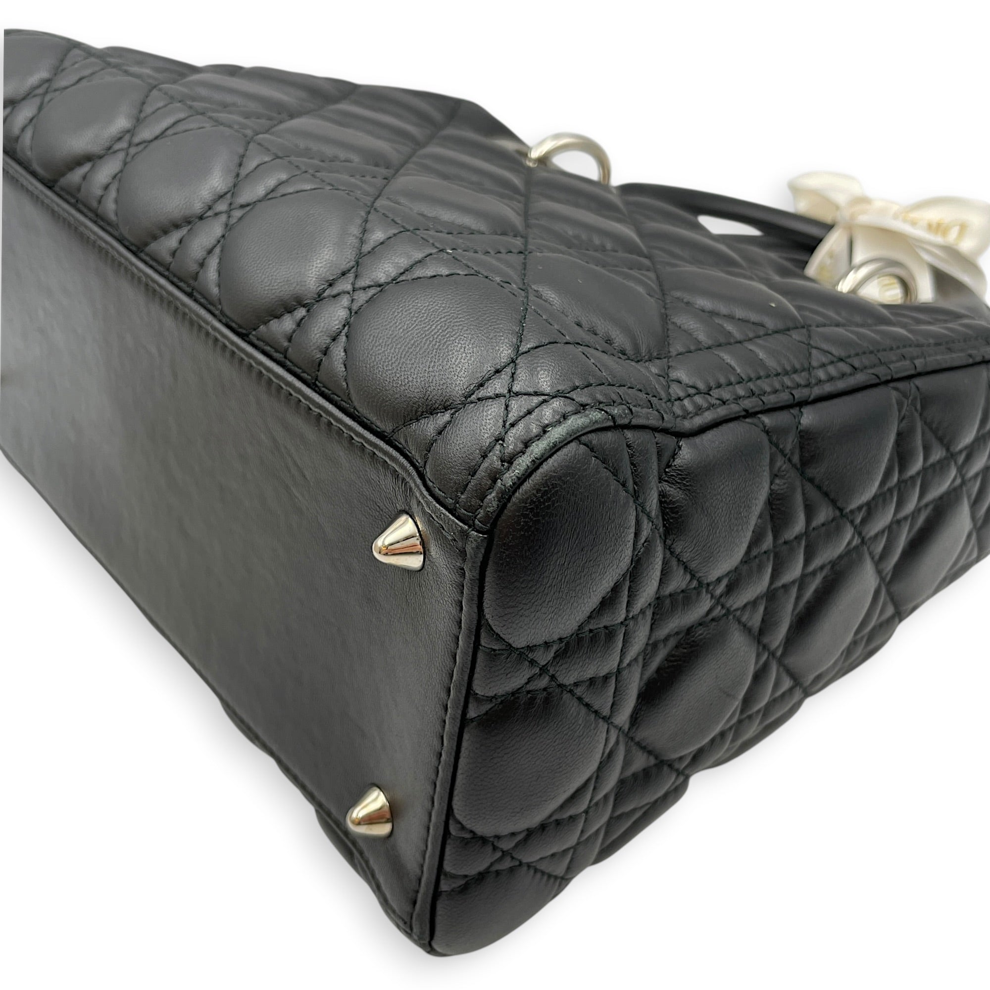 Lady Dior 25cm Black Shoulder Bag in Lambskin Silver hardware CL2608-22839 9