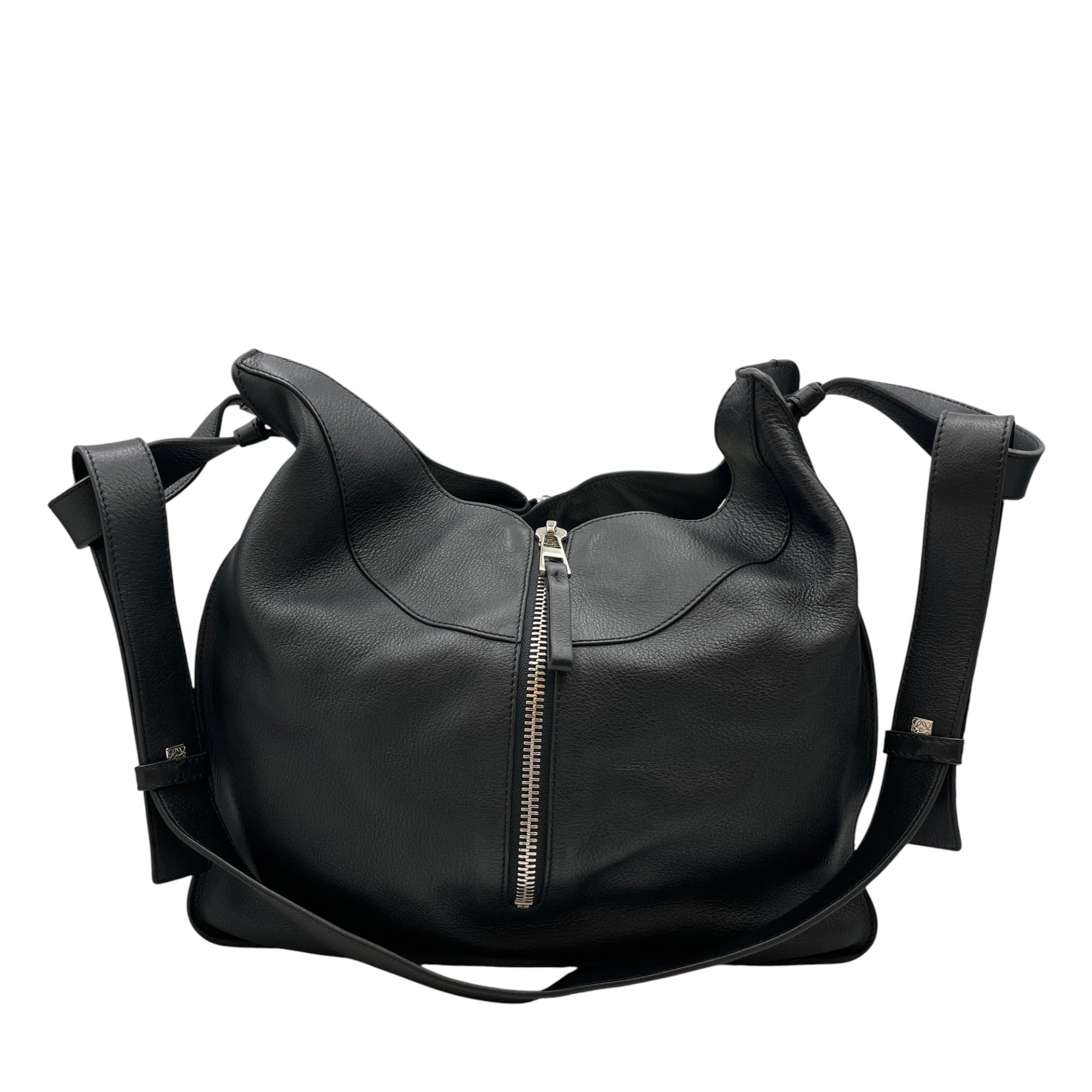 Hammock Large Black Shoulder Bag in Calfskin Silver hardware CL2608-22840 4