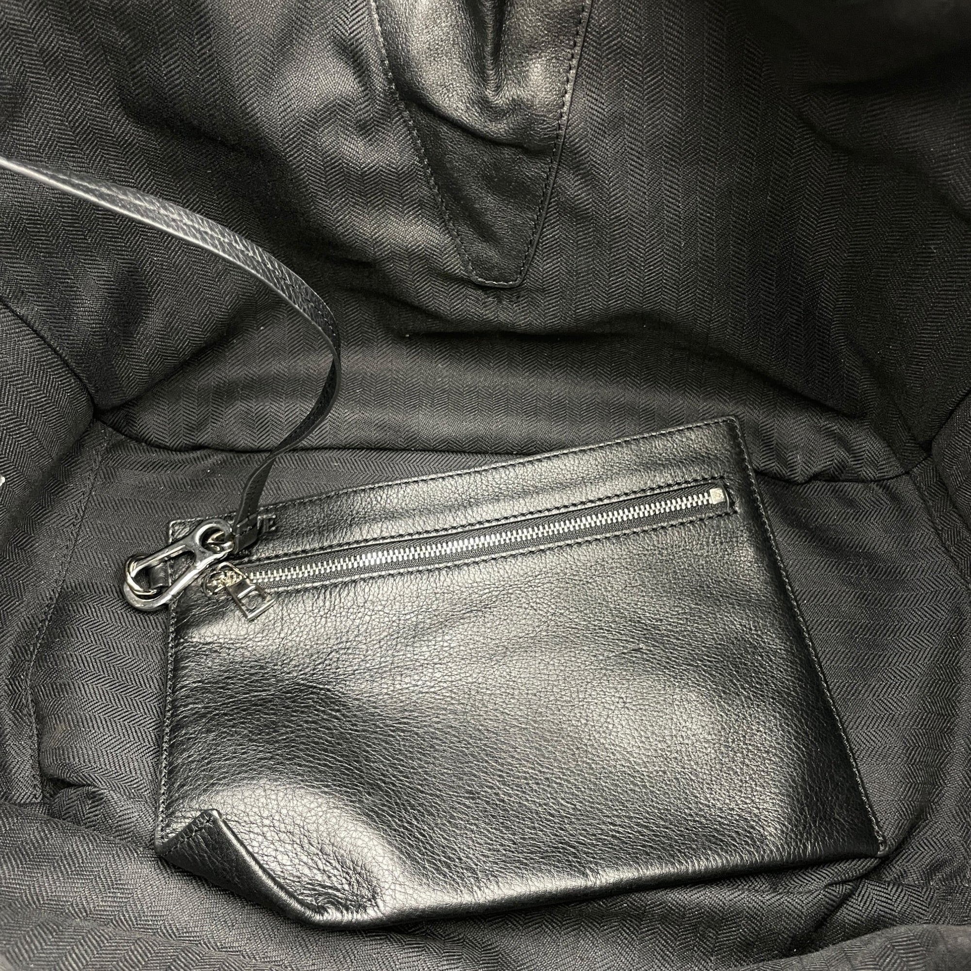 Hammock Large Black Shoulder Bag in Calfskin Silver hardware CL2608-22840 6
