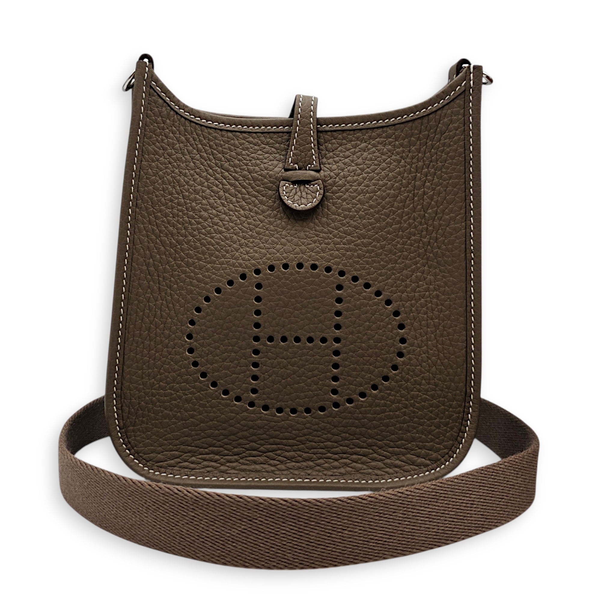 Evelyne Mini Etoupe in Clemence Palladium hardware CL2608-22848 3