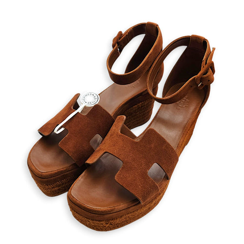 Elda 39 Gold Sandals in Suede Leather CL2608-22861 2