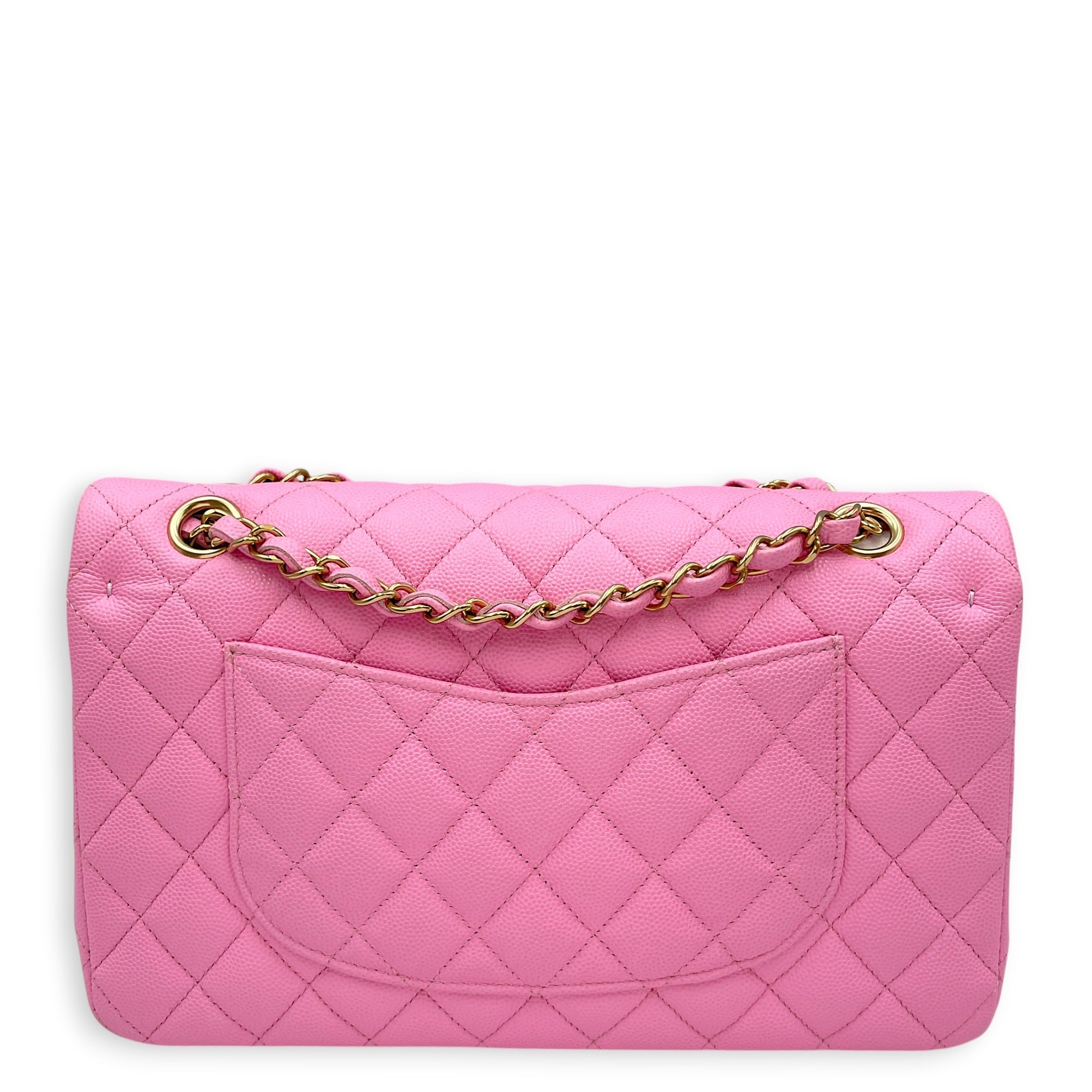 Classic Flap Medium Pink Shoulder Bag in Caviar Leather Gold hardware CL2608-22866 2