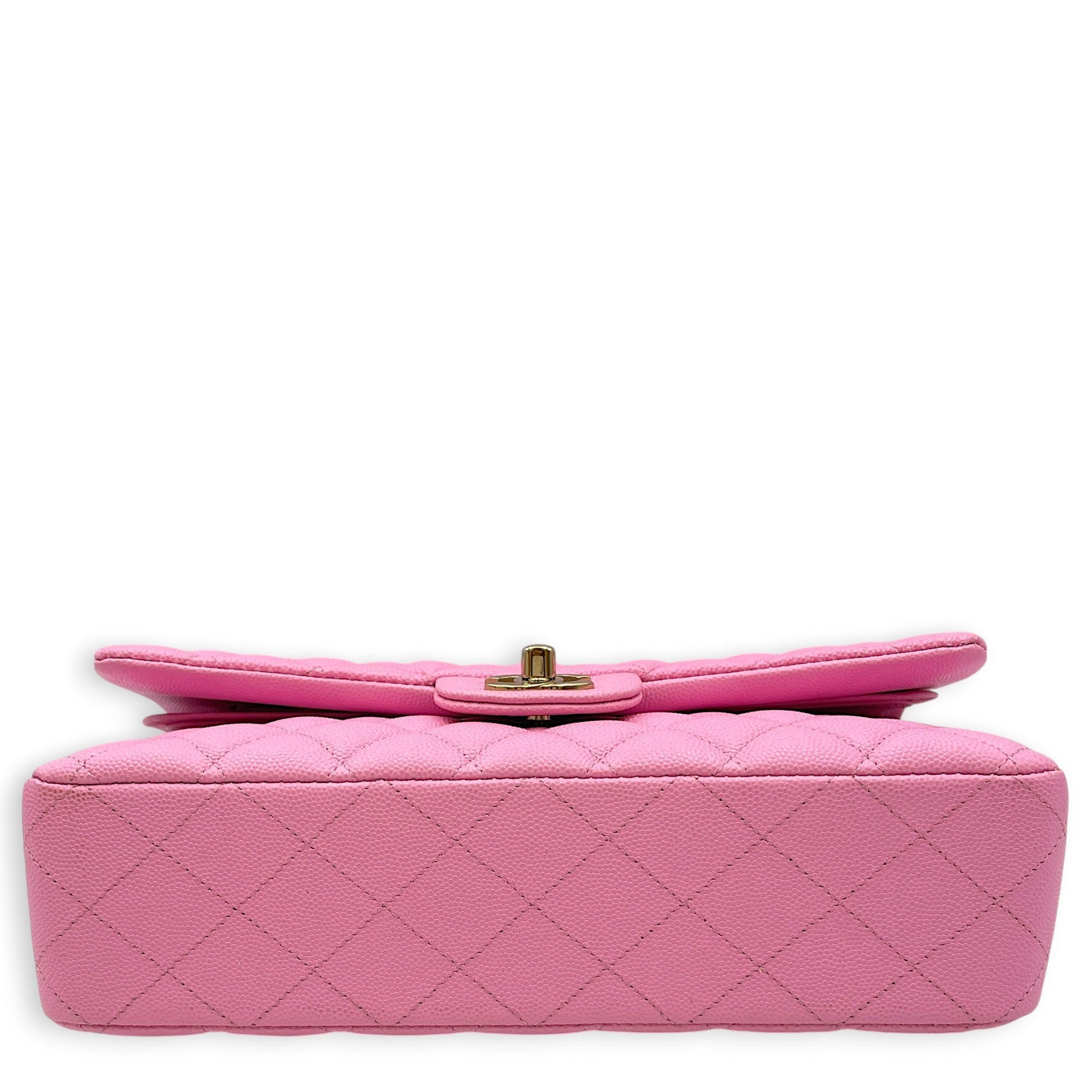 Classic Flap Medium Pink Shoulder Bag in Caviar Leather Gold hardware CL2608-22866 5
